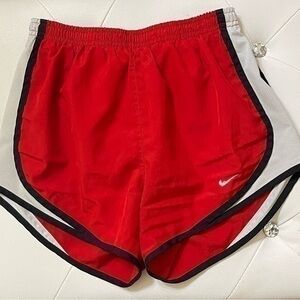 NIKE DRI FIT RED W/ WHITE AND BLACK TRIM SHORTS XS